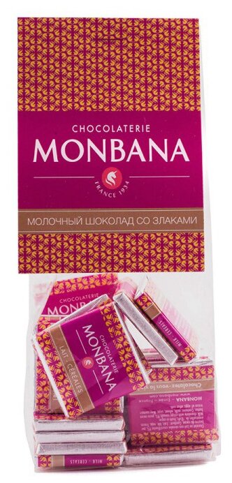 Шоколад Monbana молочный со злаками порционный (фото modal 1)
