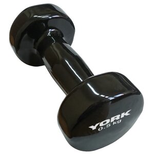 Гантель цельнолитая York Fitness DBY400 B26313b 0.5 кг черная (фото modal nav 1)