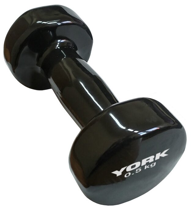 Гантель цельнолитая York Fitness DBY400 B26313b 0.5 кг черная (фото modal 1)