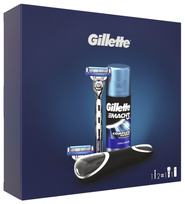 Набор Gillette дорожный чехол, гель для бритья для Extra Comfort 75 мл, бритвенный станок Mach3 Turbo (фото modal 2)