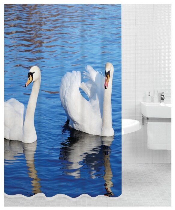 Штора для ванной Bath Plus Swans 180х200 (фото modal 1)