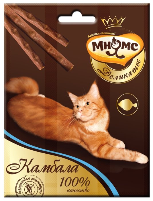 Лакомство для кошек Мнямс Деликатес Лакомые палочки с камбалой (фото modal 1)
