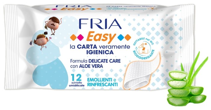 Влажная туалетная бумага FRIA Easy Delicate Care Formula c экстрактами алое вера и ромашка (фото modal 1)