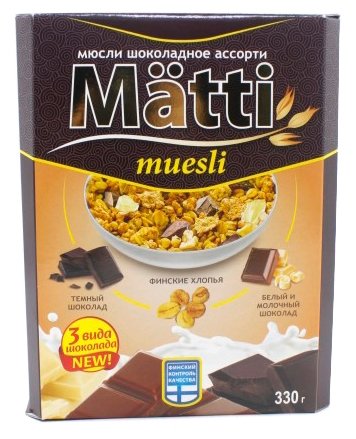 Мюсли Matti хлопья и шарики шоколадное ассорти, коробка (фото modal 1)