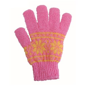Губка Beauty format перчатка с узором, для мытья и массажа (45087-7879) (фото modal nav 1)