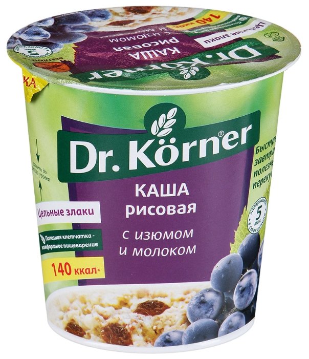 Dr. Korner Каша рисовая с изюмом и молоком, 50 г (фото modal 1)