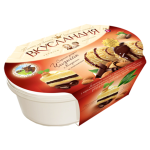Мороженое Вкусландия пломбир чизкейк с миндалем и шоколадным топингом 450 г (фото modal nav 1)