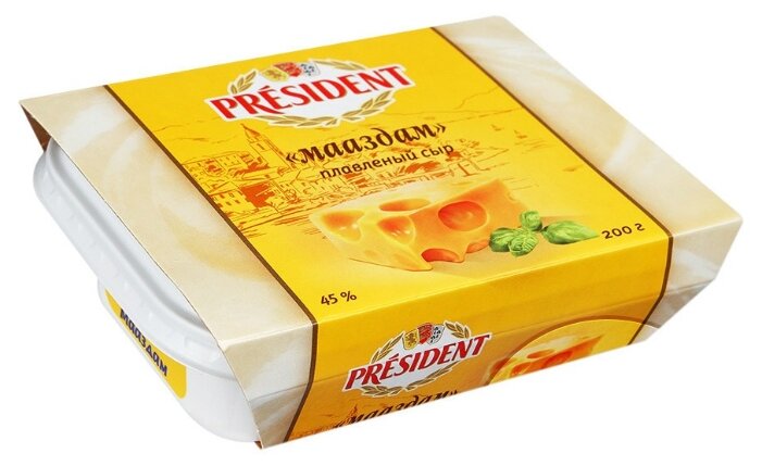 Сыр President маасдам плавленый 45% (фото modal 1)