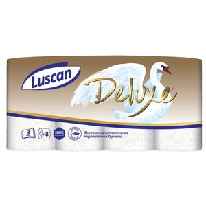 Туалетная бумага Luscan Deluxe белая трёхслойная (фото modal nav 2)
