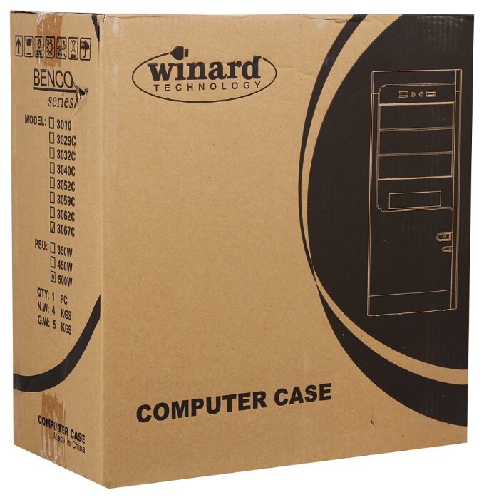 Компьютерный корпус Winard 3067B w/o PSU Black (фото modal 6)