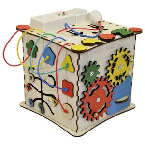 Развивающая игрушка IWOODPLAY Бизикуб с блоком электрики (фото modal nav 11)