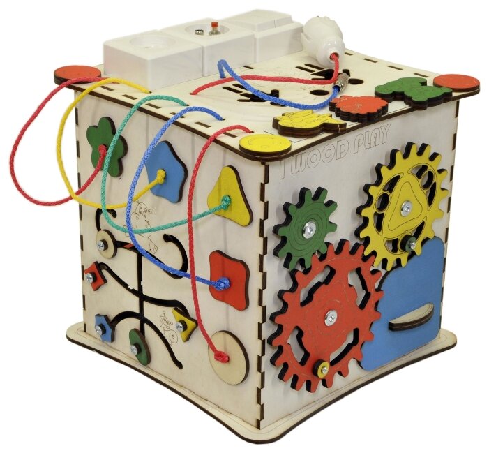 Развивающая игрушка IWOODPLAY Бизикуб с блоком электрики (фото modal 11)
