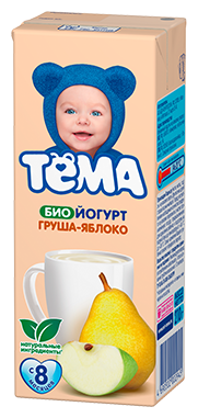 Йогурт питьевой Тёма груша, яблоко (с 8-ми месяцев) 2.8%, 210 г (фото modal 1)