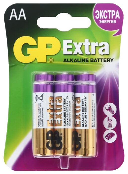 Батарейка GP Extra Alkaline AA (фото modal 3)