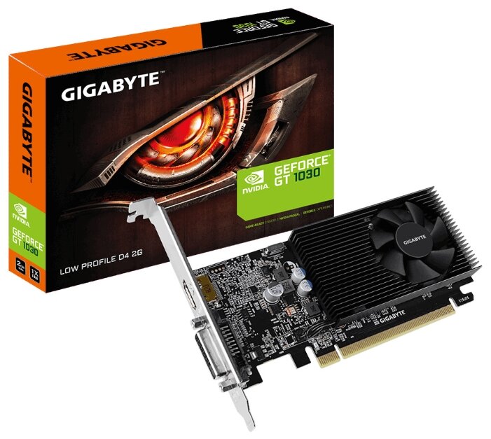 Видеокарта GIGABYTE GeForce GT 1030 1151MHz PCI-E 3.0 2048MB 2100MHz 64 bit DVI HDMI HDCP Low Profile (фото modal 4)