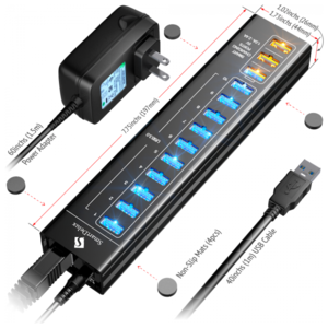 USB-концентратор SmartDelux SDU3-P10C3, разъемов: 13 (фото modal nav 4)
