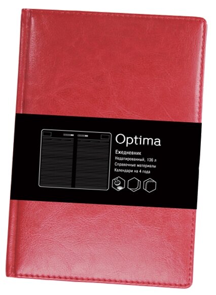 Ежедневник Listoff Optima недатированный, искусственная кожа, А5, 136 листов (фото modal 7)