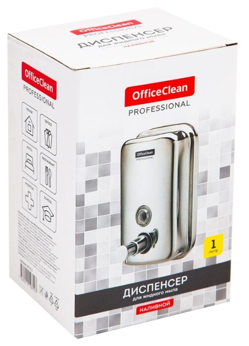Дозатор для жидкого мыла OfficeClean Professional нержавеющая сталь 1 л (фото modal 2)