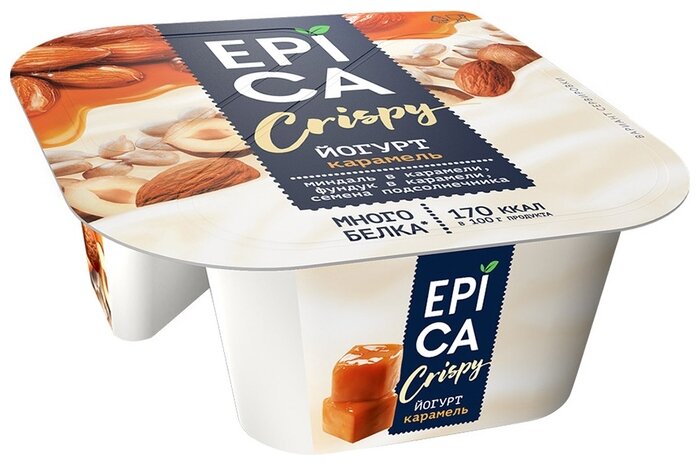 Йогурт EPICA crispy карамель 10.2%, 140 г (фото modal 1)