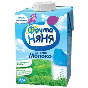 Молоко ФрутоНяня ультрапастеризованное (с 3-х лет) 2.5%, 0.5 л (фото modal nav 1)