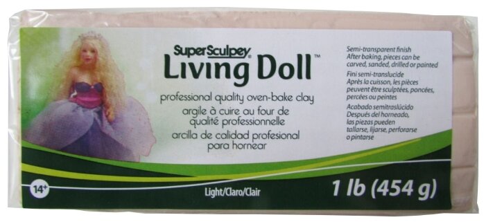 Полимерная глина Sculpey Super Living Doll ZSLD3 (светло-бежевый), 454г (фото modal 1)