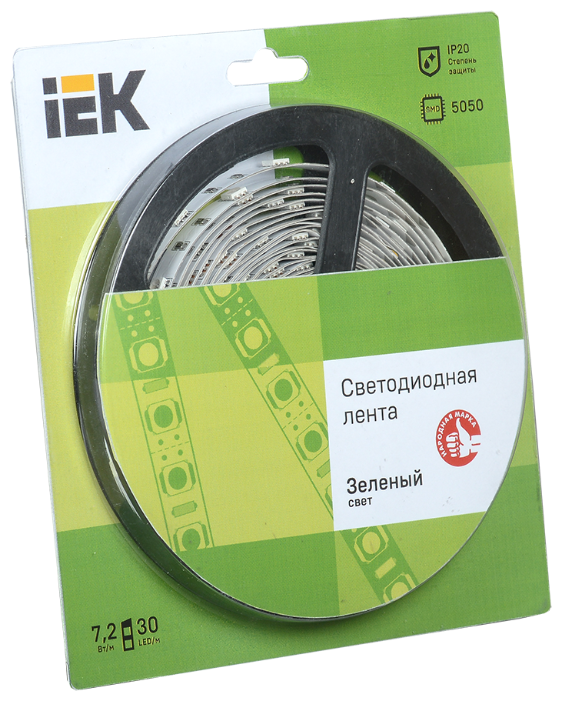 Светодиодная лента IEK LED LSR-5050G30-7.2-IP20-12V 5 м (фото modal 1)