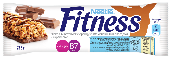 Злаковый батончик Nestle Fitness Французский молочный шоколад и карамель, 24 шт (фото modal 3)