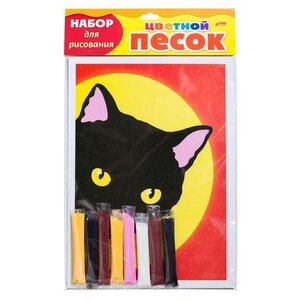 Hatber набор для рисования Раскрась песком Черная кошка (РП4бл_16999) (фото modal nav 1)