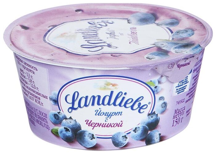Йогурт Landliebe двухслойный с черникой 3.3%, 150 г (фото modal 1)