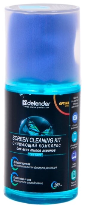 Набор Defender Screen Cleaning Kit CLN 30598 чистящий спрей+сухая салфетка для экрана (фото modal 3)