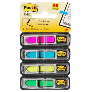 Post-it Закладки Professional, 12 мм, 4 цвета, 96 штук (684-ARR4-RU) (фото modal nav 1)