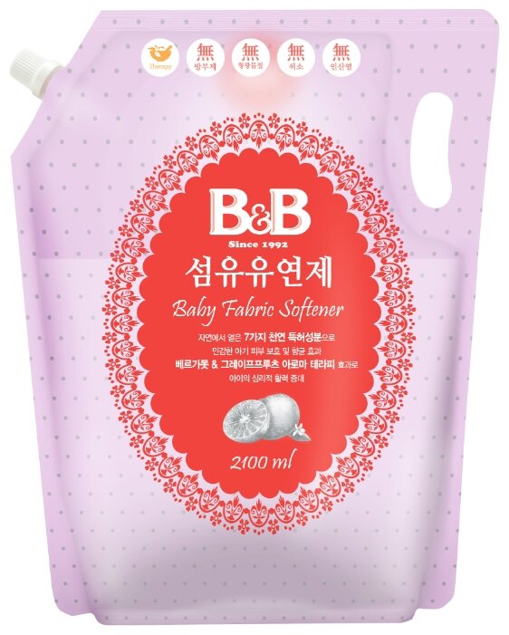 Кондиционер для стирки детского белья с ароматом бергамота и грейпфрута B&B (фото modal 3)