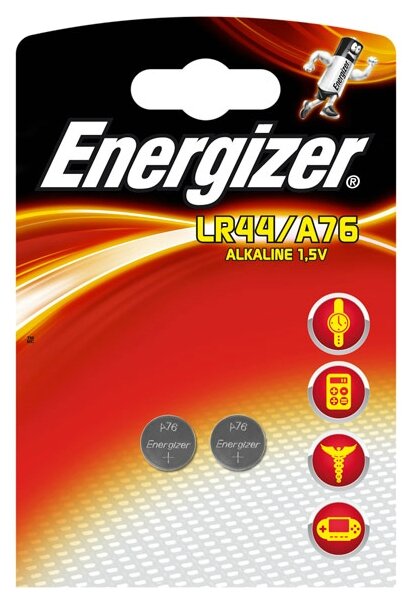Батарейка LR44 Energizer LR44/A76 BL2 (фото modal 1)