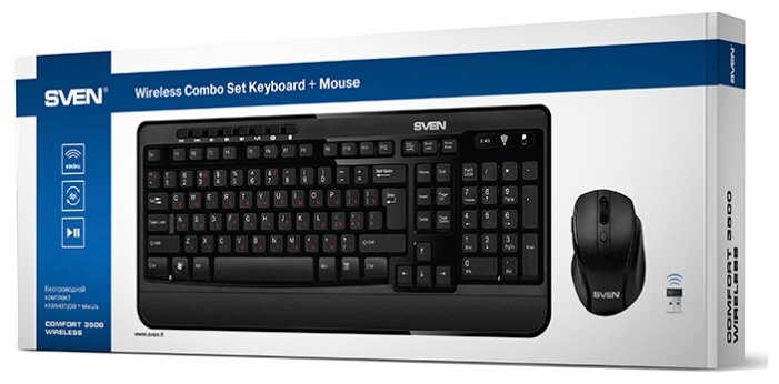 Клавиатура и мышь SVEN Comfort 3500 Wireless Black USB (фото modal 10)