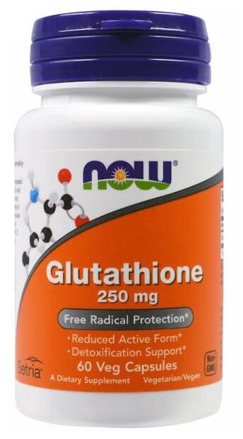 Аминокислота NOW Glutathione 250 mg (60 капсул) (фото modal 1)