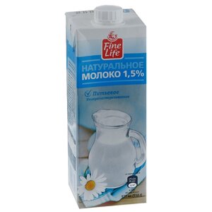 Молоко Fine Life ультрапастеризованное 1.5%, 0.925 л (фото modal nav 1)
