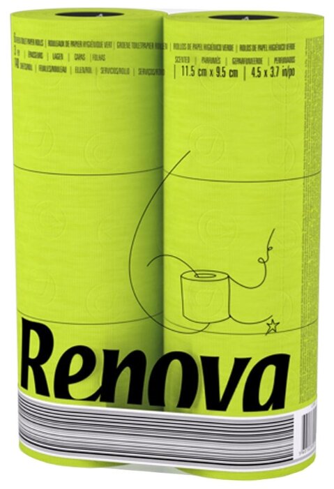 Туалетная бумага Renova Color Green трёхслойная (фото modal 1)