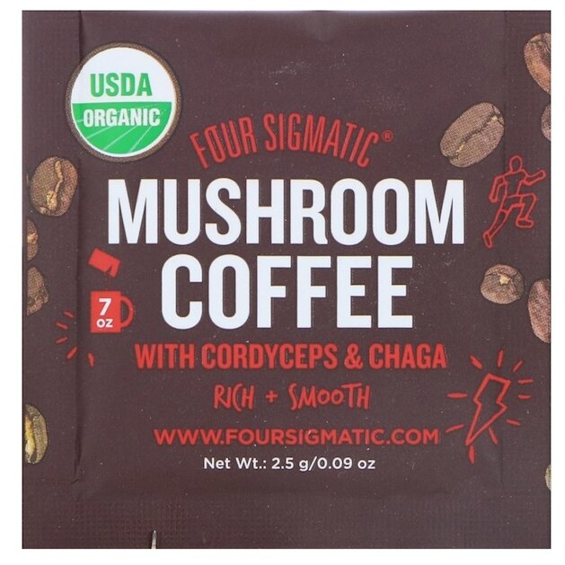 Растворимый кофе Mushroom Coffee Mix с кордицепсом и чагой, в пакетиках (фото modal 3)