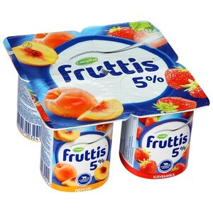 Йогуртный продукт Fruttis клубника персик 5%, 115 г (фото modal nav 1)