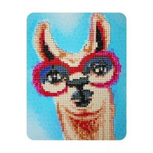 Color Kit Набор алмазной вышивки Лама в розовых очках (M003) 17х21 см (фото modal nav 1)