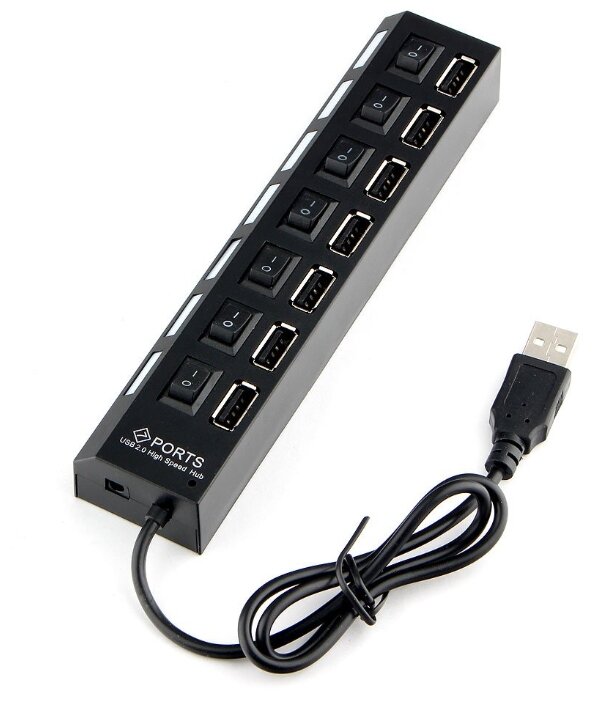 USB-концентратор Gembird UHB-U2P7-02, разъемов: 7 (фото modal 1)