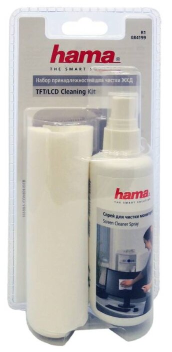 Набор HAMA TFT/LCD Cleaning Kit чистящий спрей+сухие салфетки 15 шт. для экрана, для ноутбука (фото modal 1)