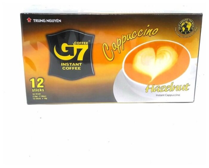 Растворимый кофе Trung Nguyen G7 Cappuccino Hazelnut, в стиках (фото modal 2)