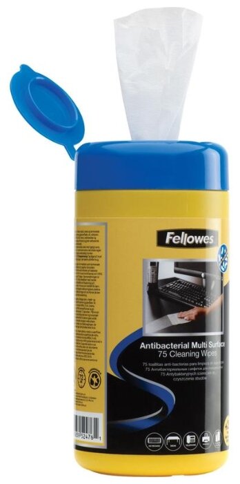 Fellowes Antibacterial Multi Surface Cleaning Wipes влажные салфетки 100 шт. для оргтехники (фото modal 2)