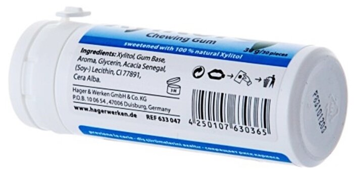 Жевательная резинка miradent Xylitol Chewing Gum Перечная мята, без сахара 30 шт. (фото modal 2)