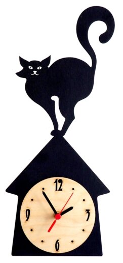 Часы настенные кварцевые Roomton Кот на крыше (фото modal 1)
