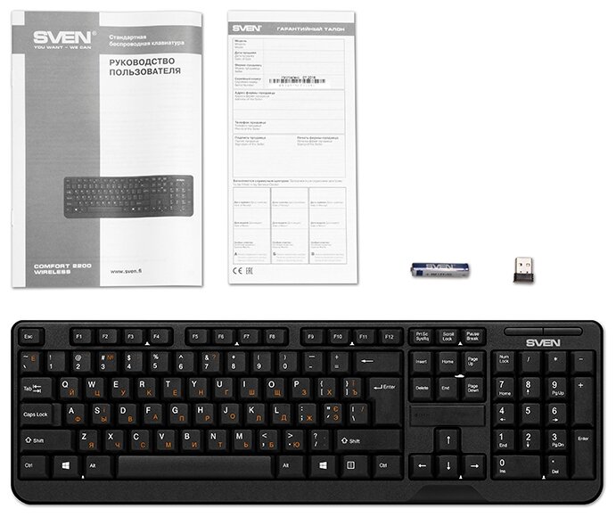 Клавиатура SVEN Comfort 2200 Wireless Black USB (фото modal 4)