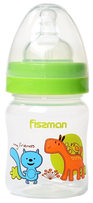 Fissman Бутылочка пластиковая с широким горлом 120 мл 6884\6885\6886 с рождения (фото modal 2)