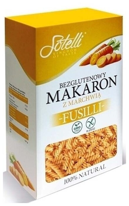 Sotelli Макароны Fusilli с морковью gluten free, 400 г (фото modal 1)