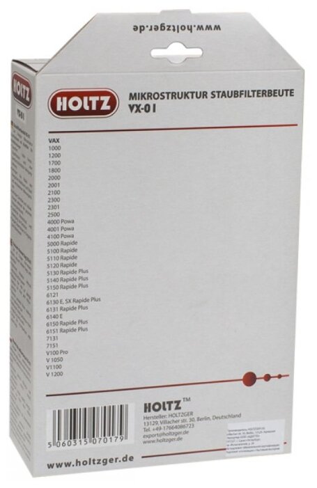 Holtz Синтетические пылесборники VX-01 (фото modal 3)